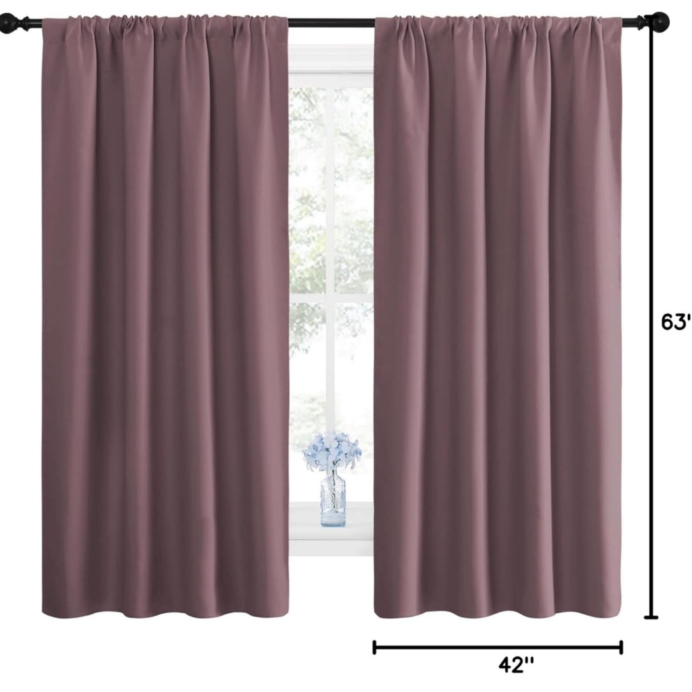 NICETOWN Blackout Curtains Rose 2 Panels 42 by 63 Dry Rose 42W x‎ 63L Pack of 2
